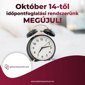 Október 14-től időpontfoglalási rendszerünk megújul!